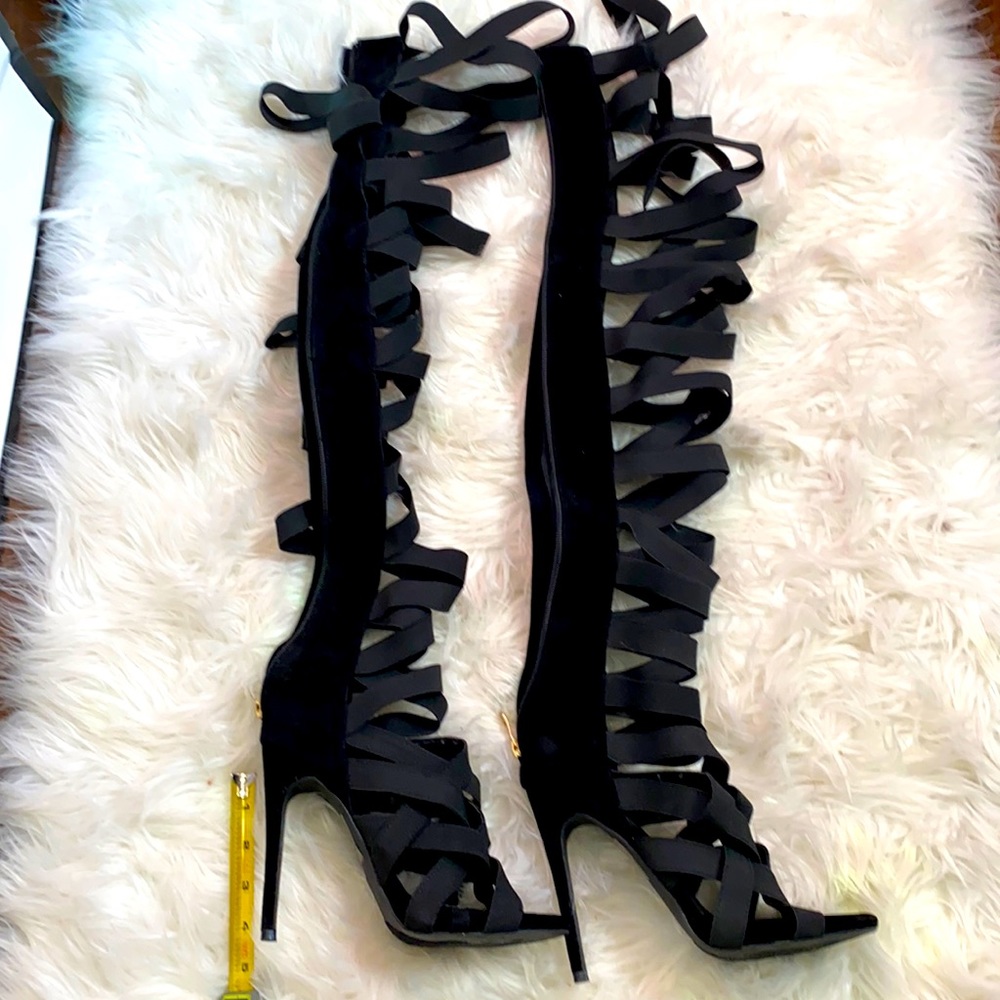 Black heel Sandals knee high